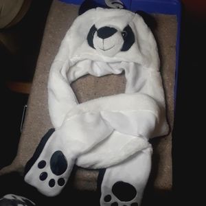 Panda hat with mittens